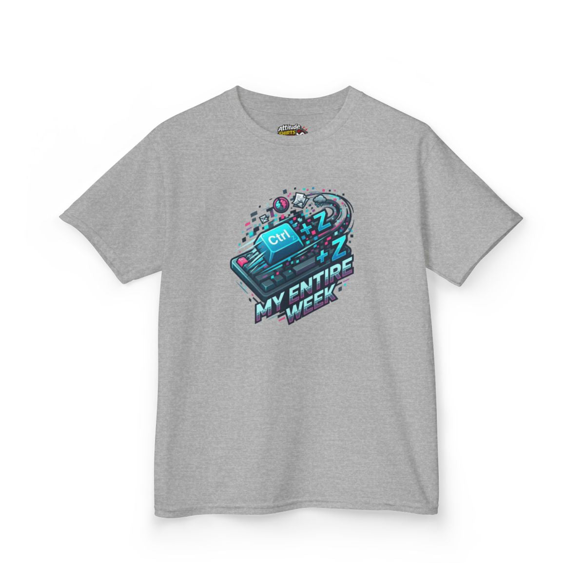 Color: Sport Grey | CTRL Z My Entire Week Kids Tee