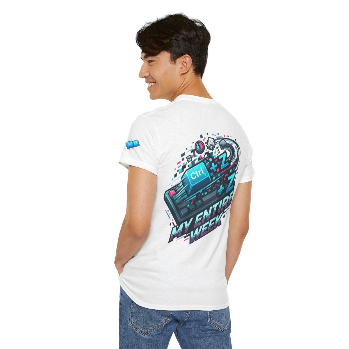 Color: White | CTRL Z My Entire Week Premium Graphic Tee