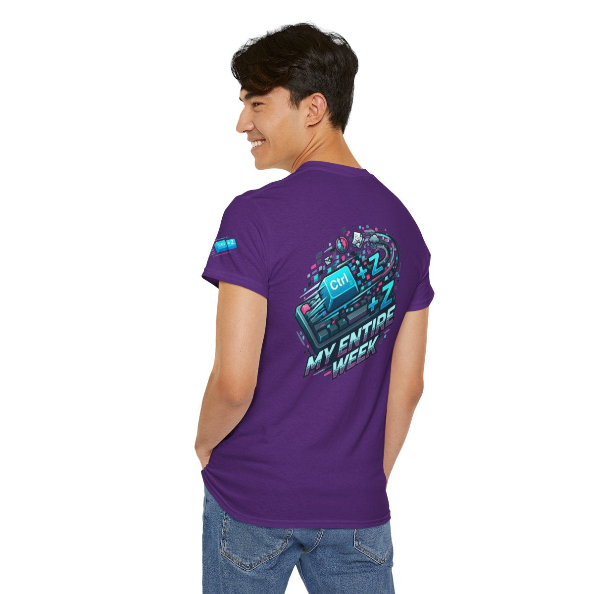 Color: Purple | CTRL Z My Entire Week Premium Graphic Tee