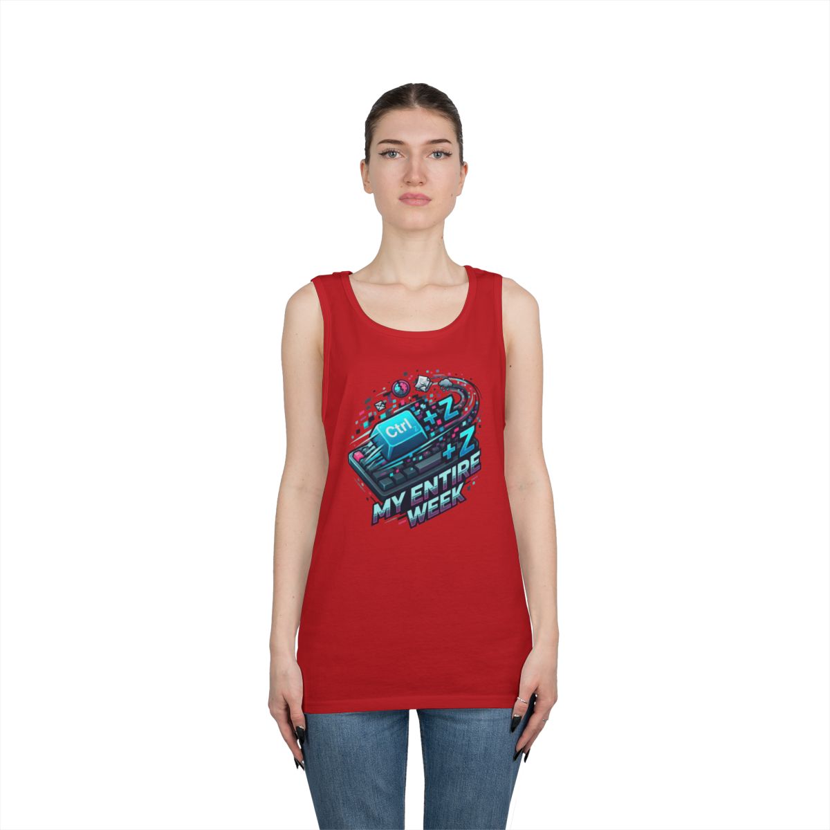 Color: Red | CTRL Z My Entire Week Tank Top