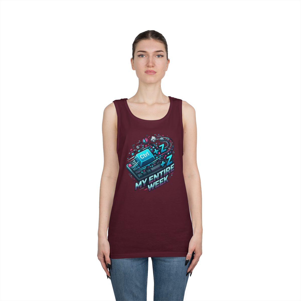 Color: Maroon | CTRL Z My Entire Week Tank Top