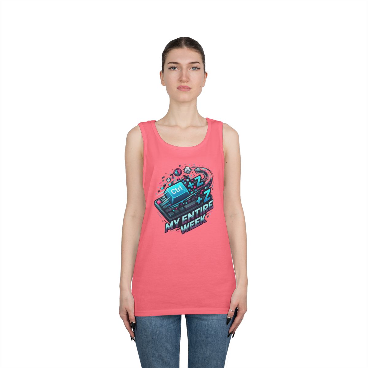 Color: Safety Pink | CTRL Z My Entire Week Tank Top