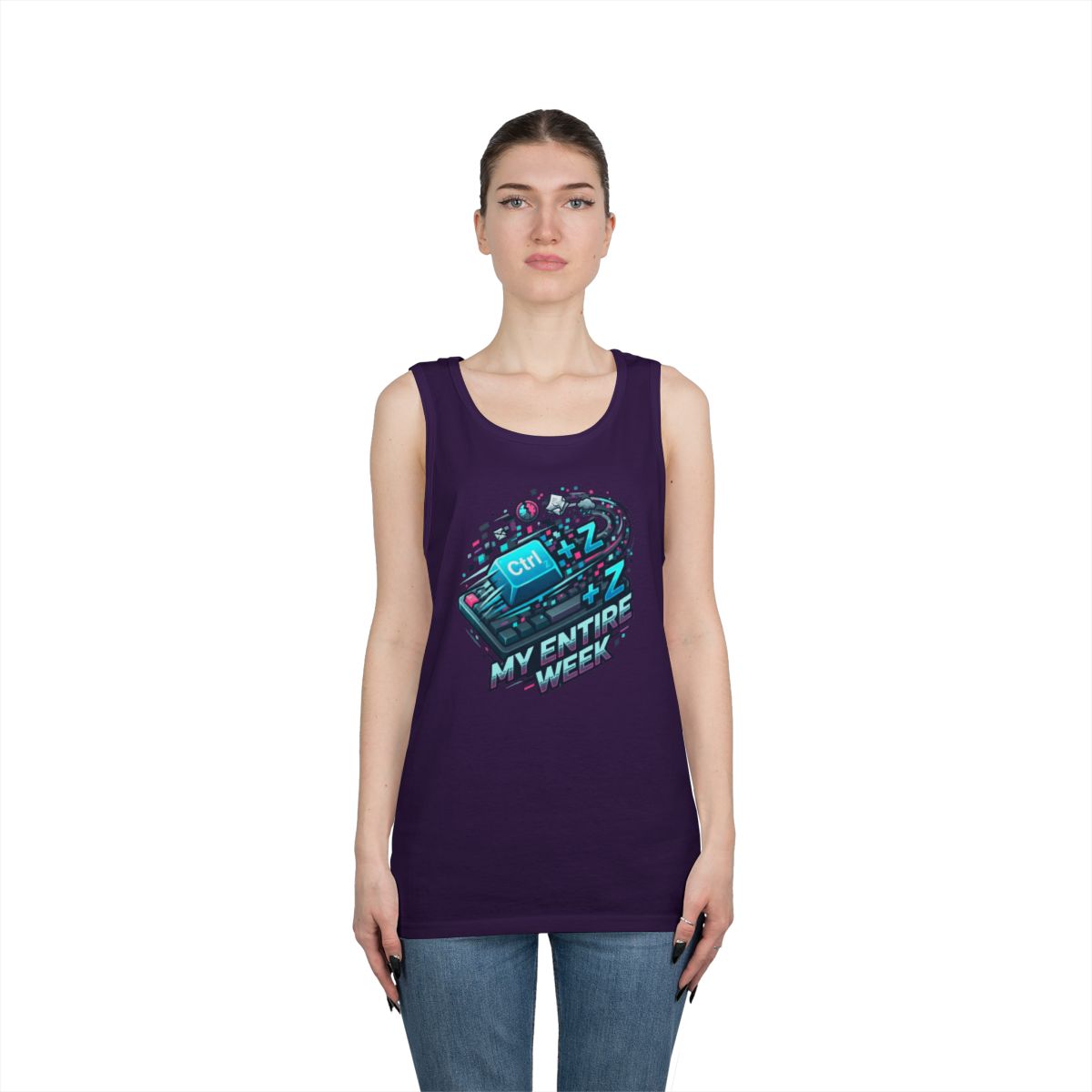 Color: Purple | CTRL Z My Entire Week Tank Top