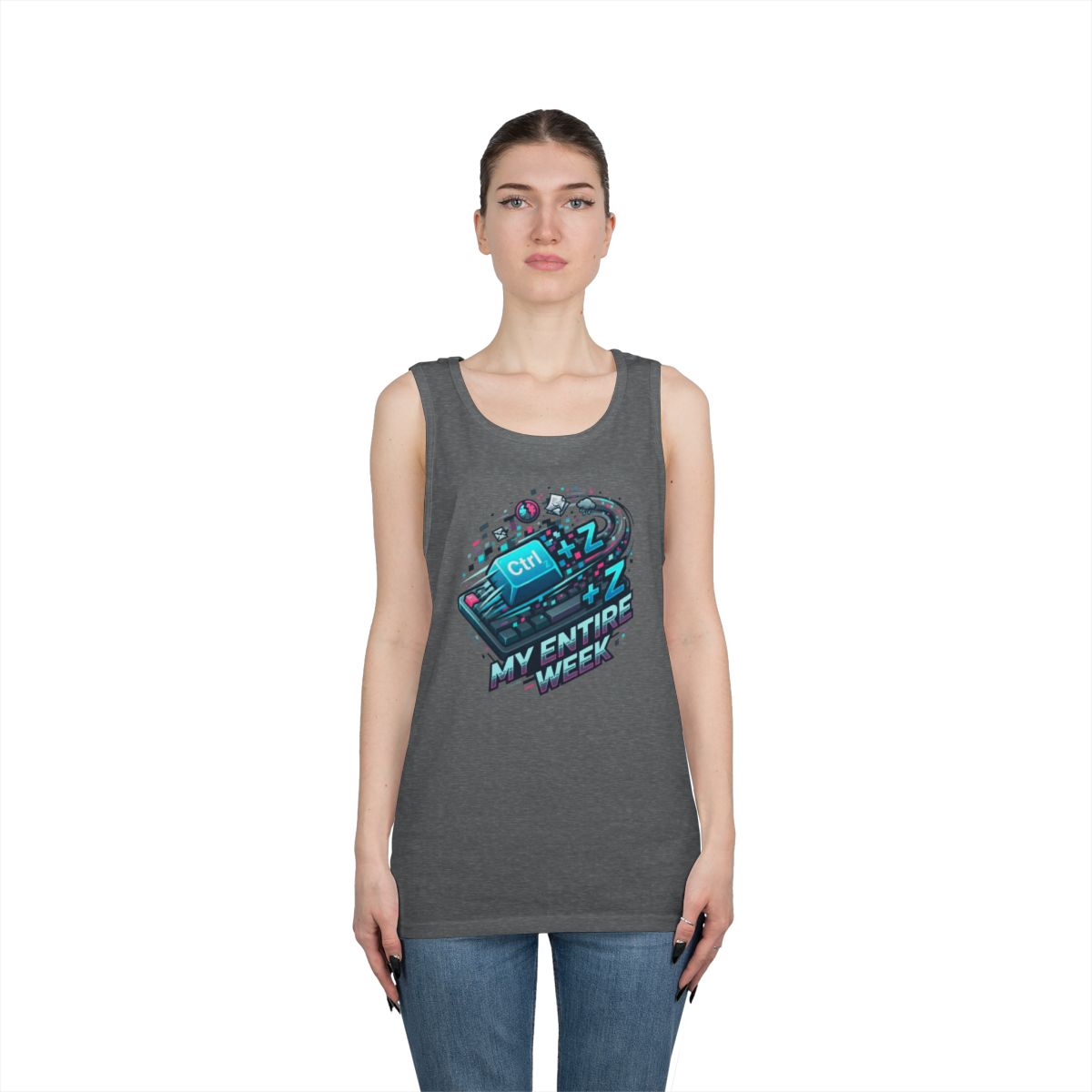 Color: Graphite Heather | CTRL Z My Entire Week Tank Top