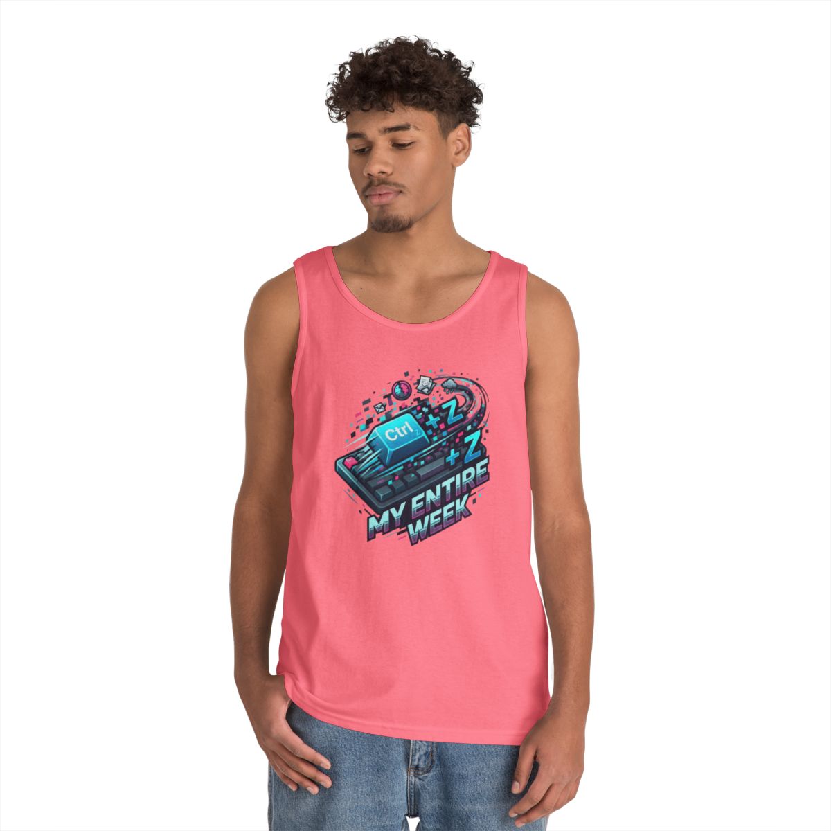 Color: Safety Pink | CTRL Z My Entire Week Tank Top