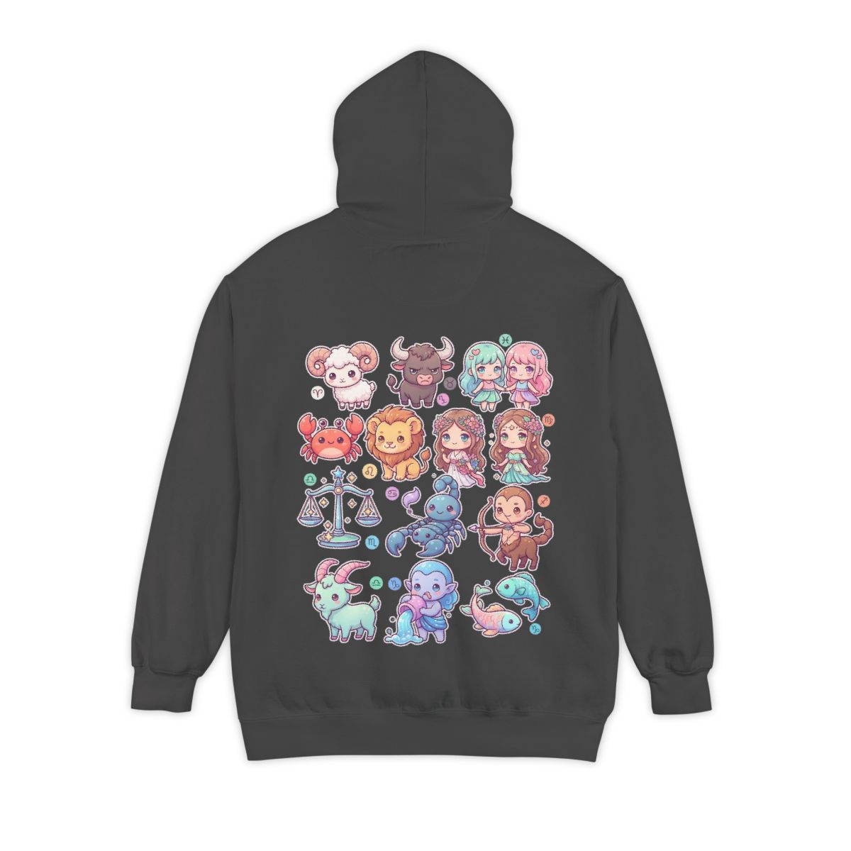 Color: Pepper | Cute Chibi Zodiac Garment-Dyed Hoodie