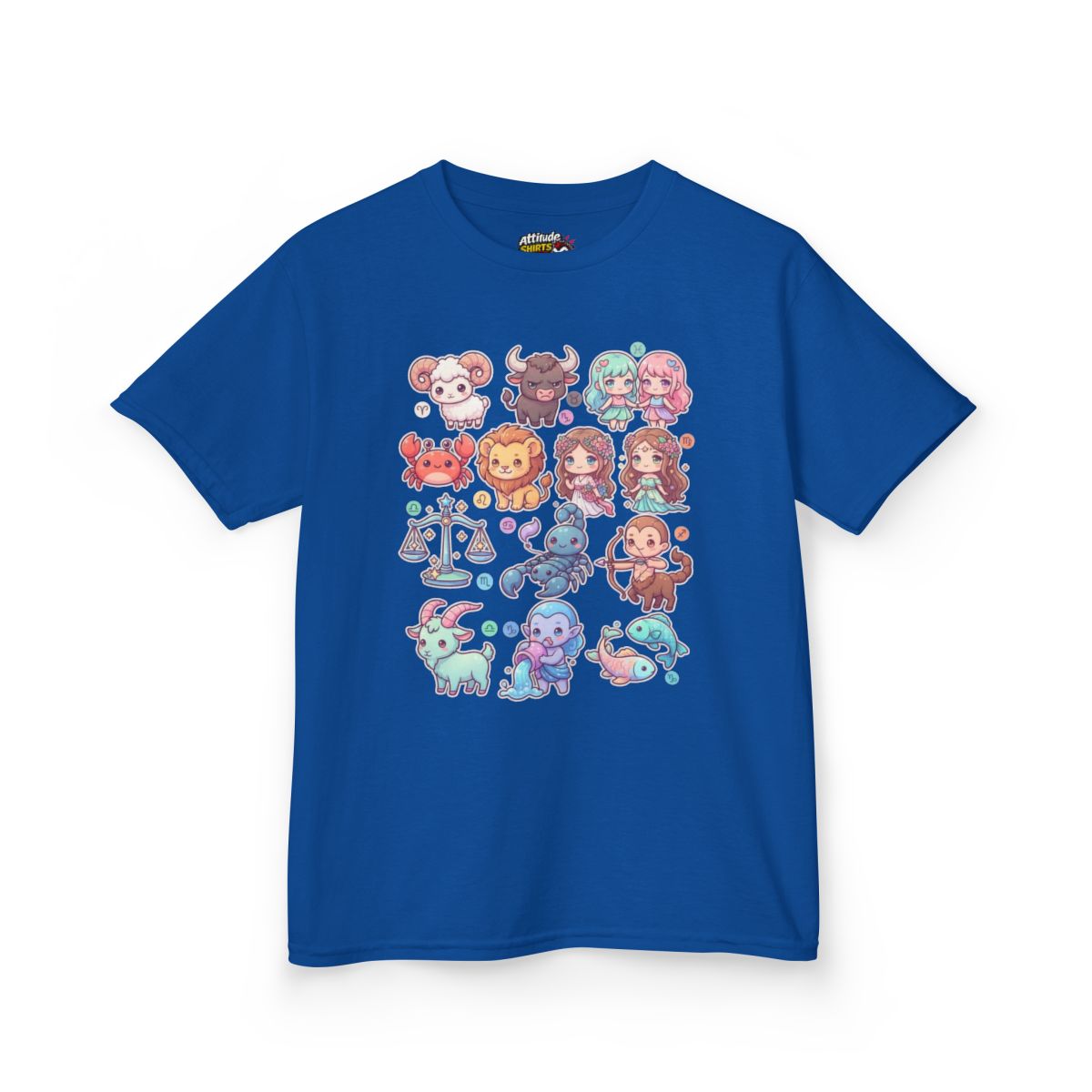 Color: Royal | Cute Chibi Zodiac Kids Tee
