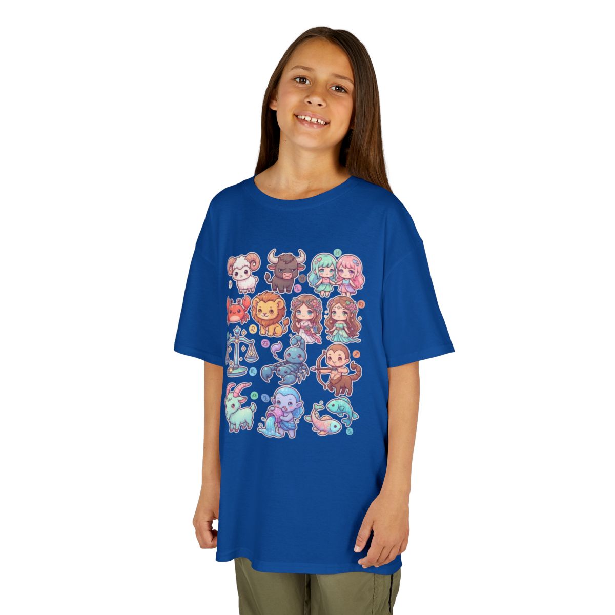 Color: Royal | Cute Chibi Zodiac Kids Tee