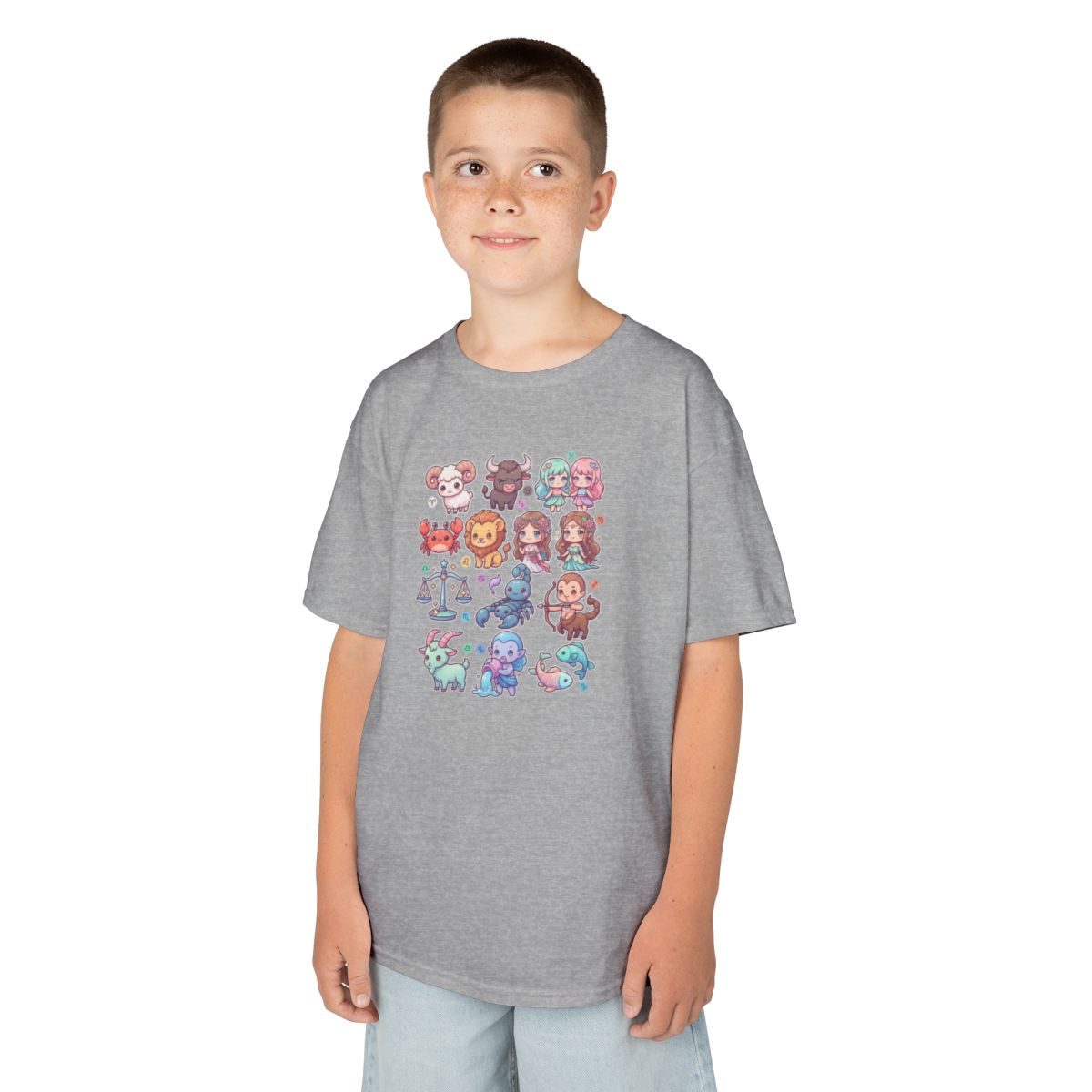 Color: Sport Grey | Cute Chibi Zodiac Kids Tee