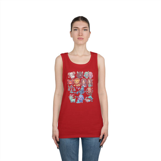 Color: Red | Cute Chibi Zodiac Tank Top