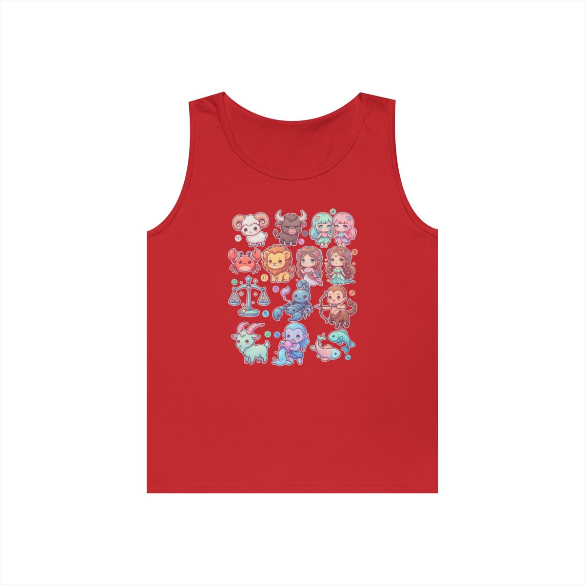 Color: Red | Cute Chibi Zodiac Tank Top