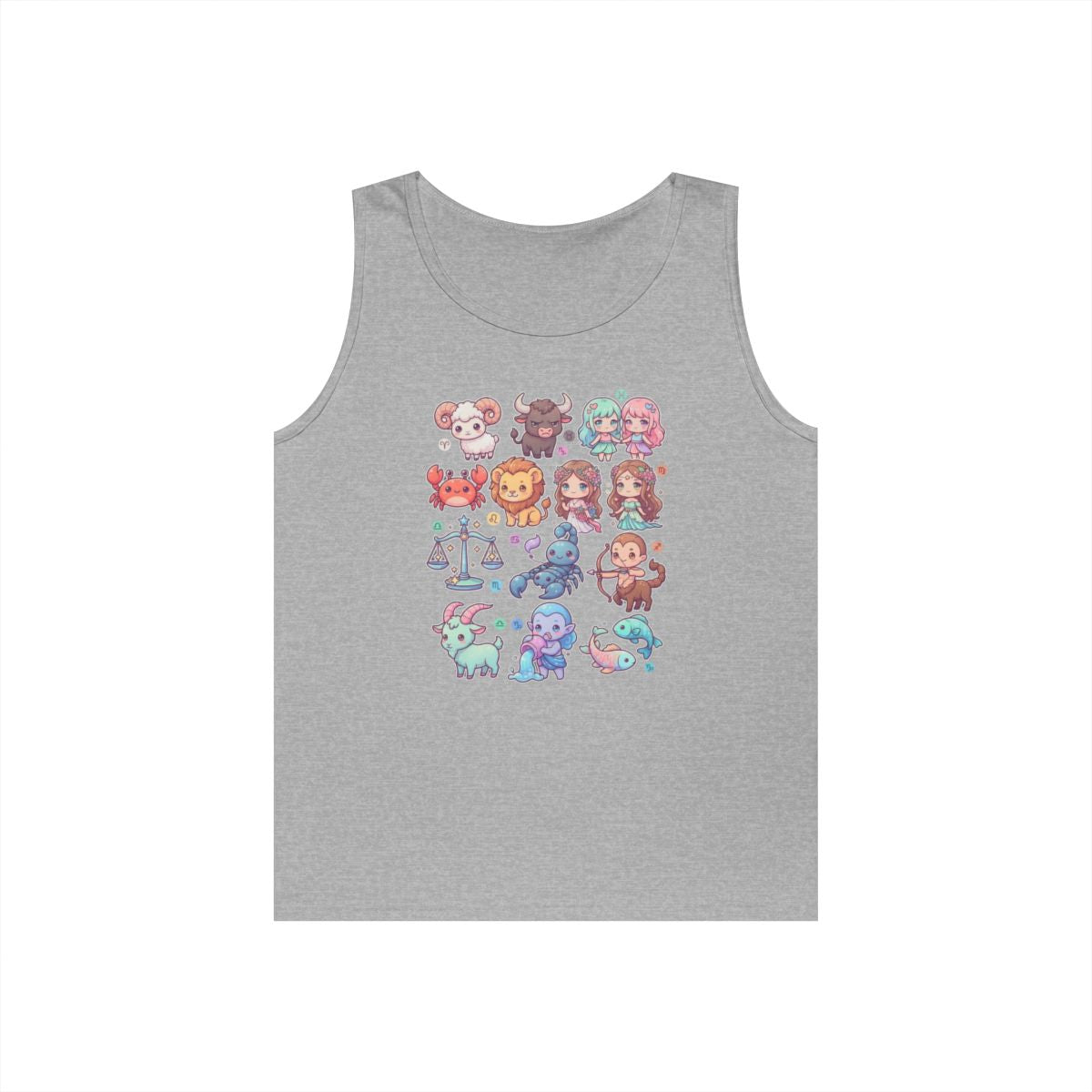 Color: Sport Grey | Cute Chibi Zodiac Tank Top