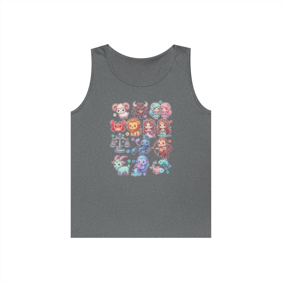 Color: Graphite Heather | Cute Chibi Zodiac Tank Top