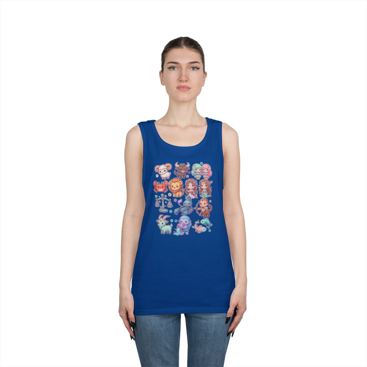 Color: Royal | Cute Chibi Zodiac Tank Top
