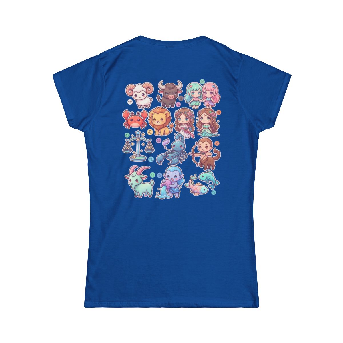 Color: Royal | Cute Chibi Zodiac Women's Tee