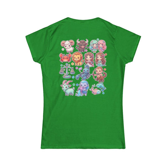 Color: Irish Green | Cute Chibi Zodiac Women's Tee