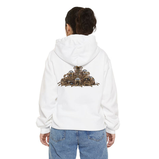Color: White | Cyber Ants Garment-Dyed Hoodie