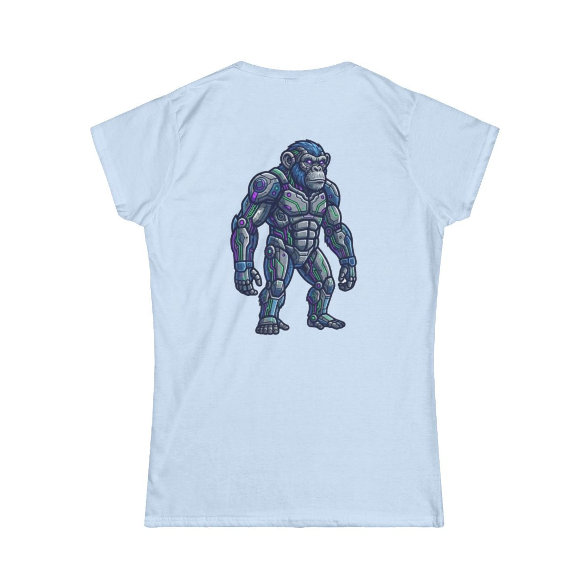 Color: Light Blue | Cyber Chimp Women's Tee