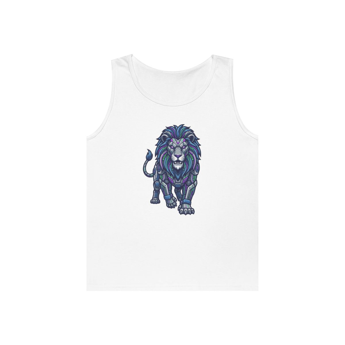 Color: White | Cyber Lion Tank Top