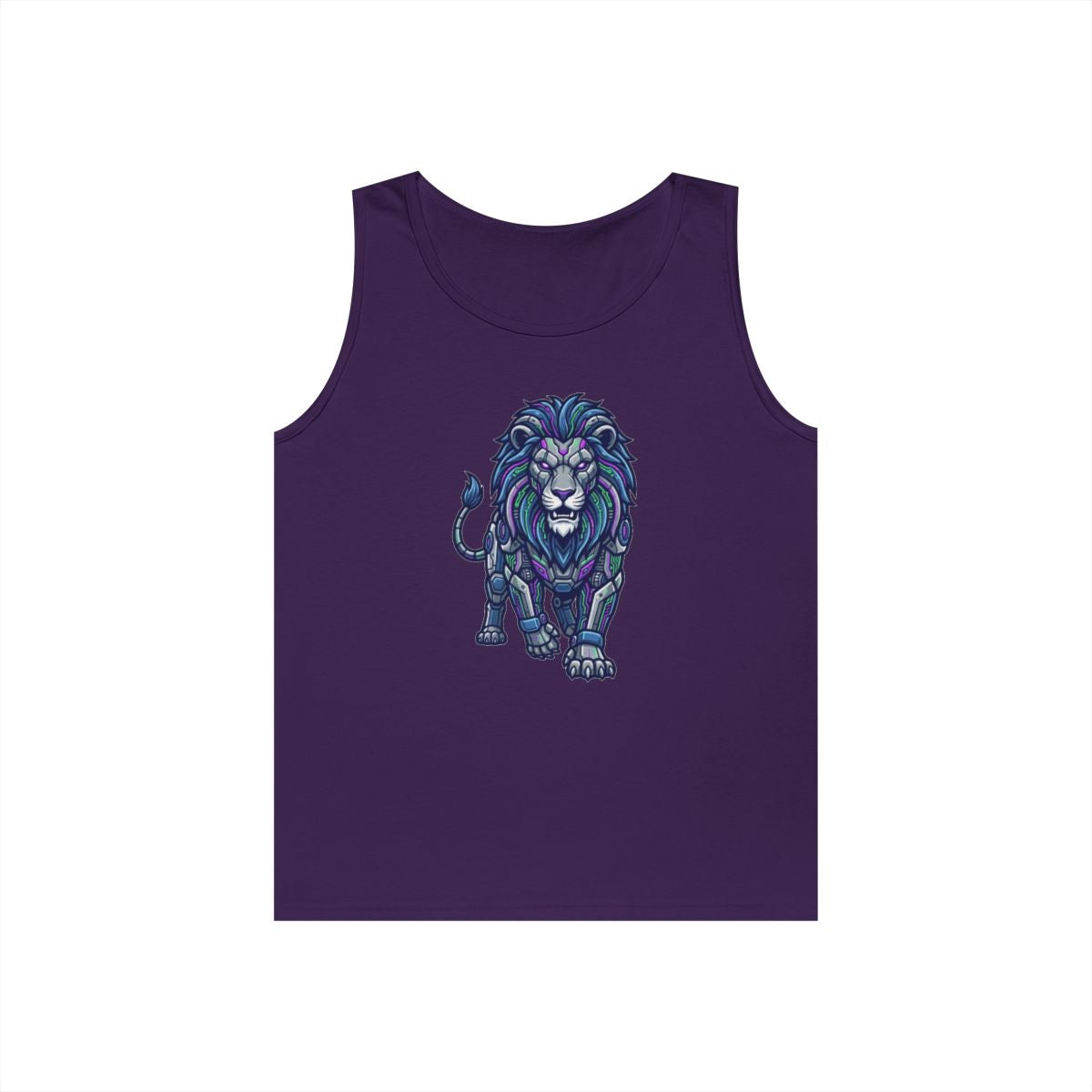 Color: Purple | Cyber Lion Tank Top
