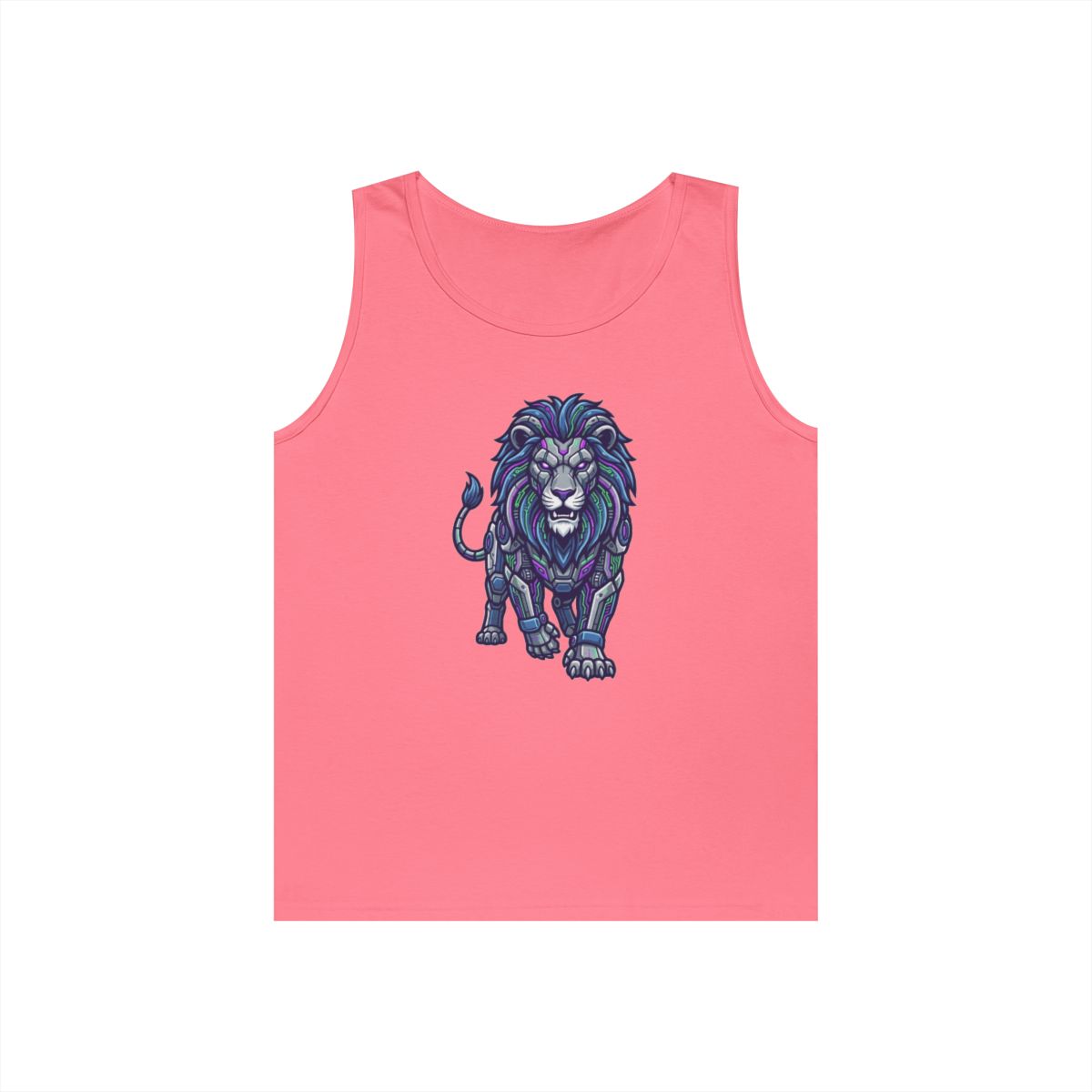 Color: Safety Pink | Cyber Lion Tank Top