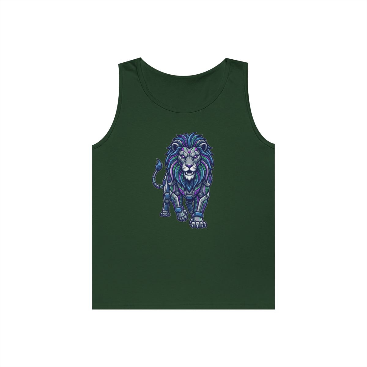 Color: Forest Green | Cyber Lion Tank Top