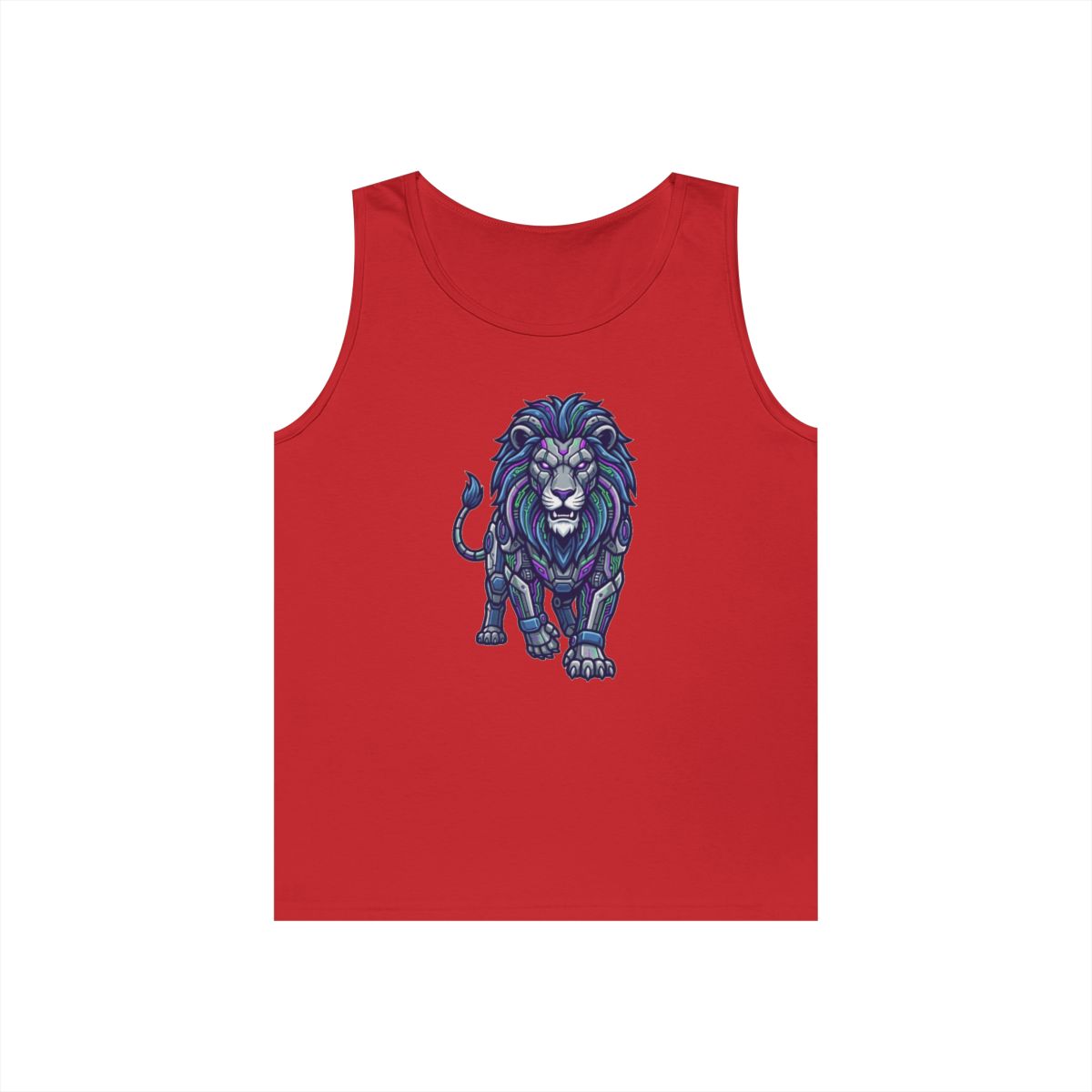 Color: Red | Cyber Lion Tank Top