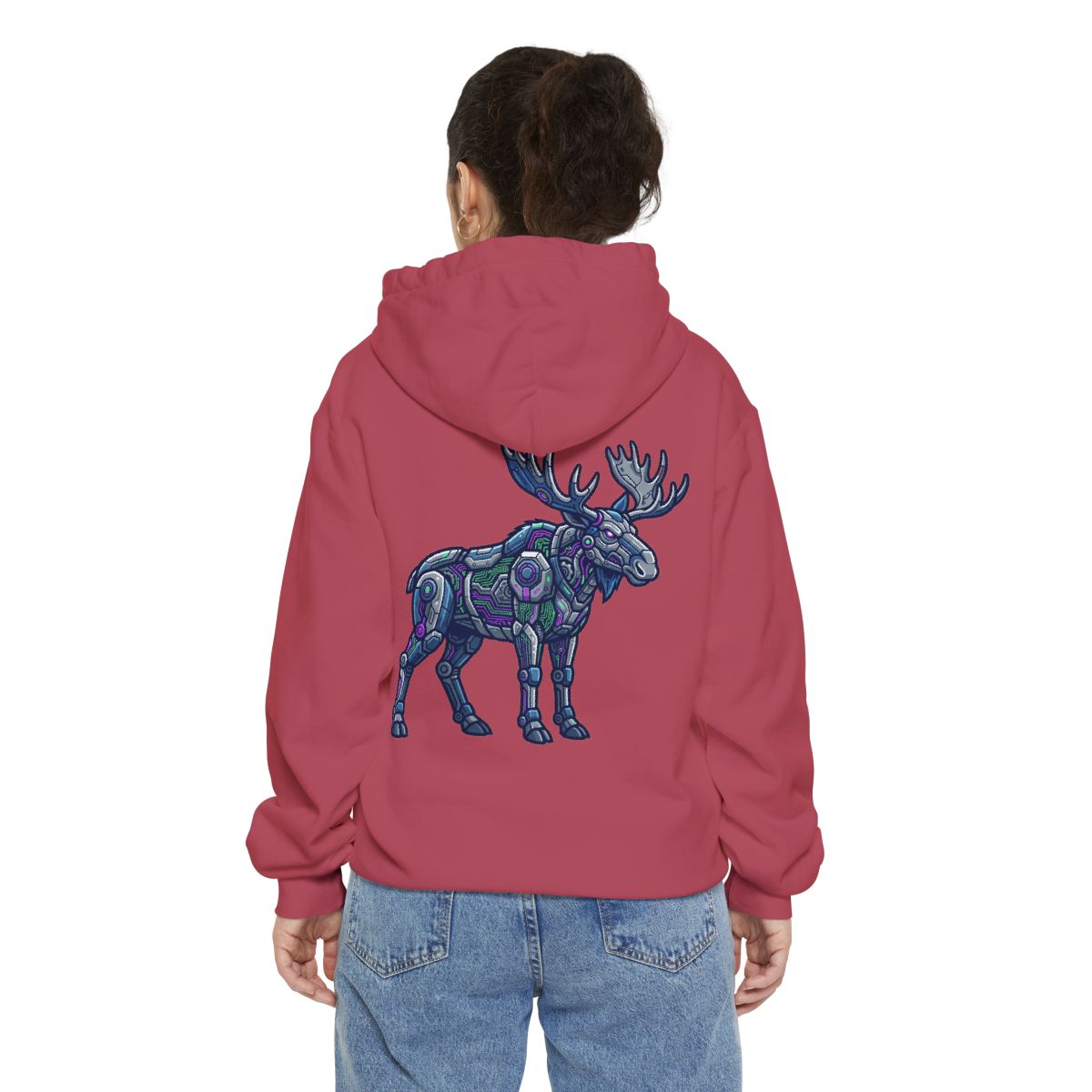 Color: Crimson | Cyber Moose Garment-Dyed Hoodie