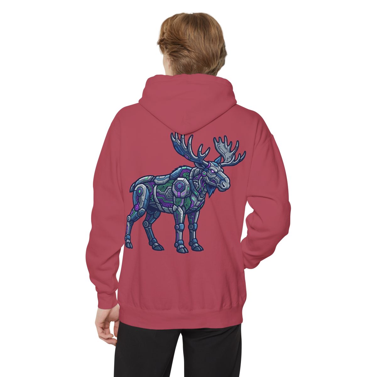 Color: Crimson | Cyber Moose Garment-Dyed Hoodie