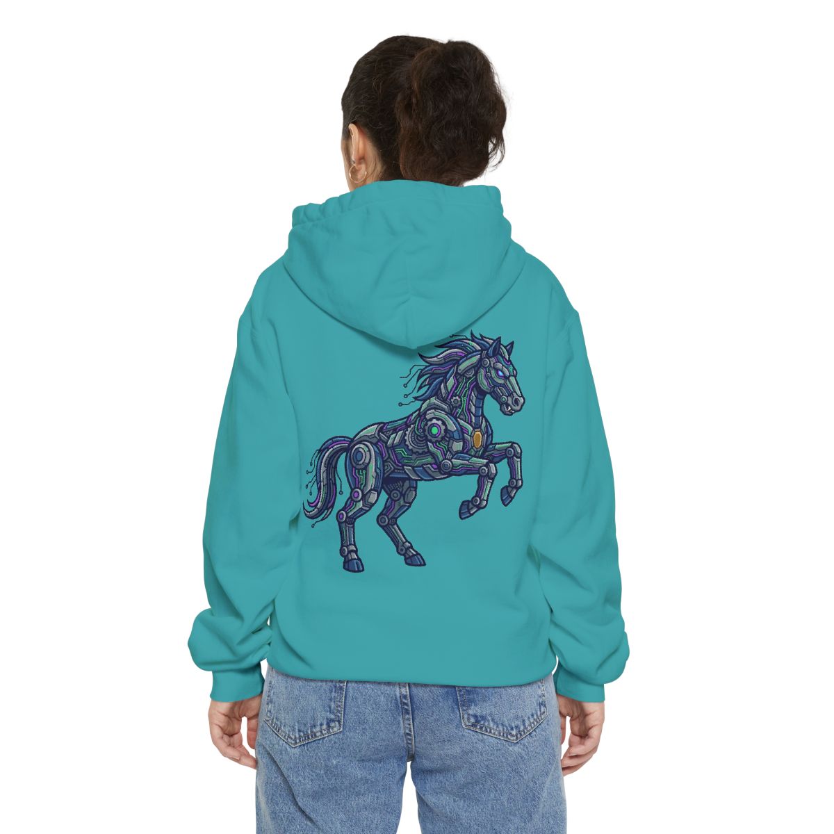 Color: Seafoam | Cyber Mustang Garment-Dyed Hoodie