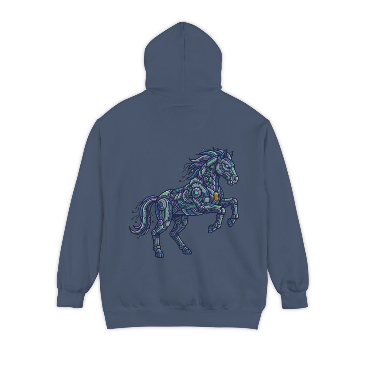 Color: Denim | Cyber Mustang Garment-Dyed Hoodie