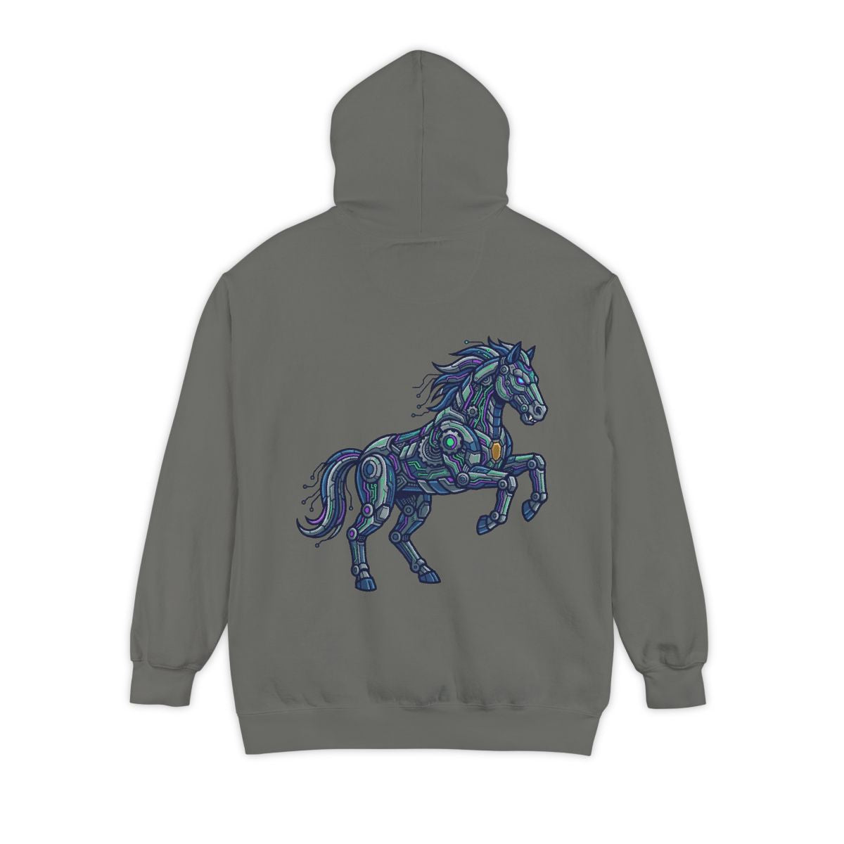 Color: Grey | Cyber Mustang Garment-Dyed Hoodie