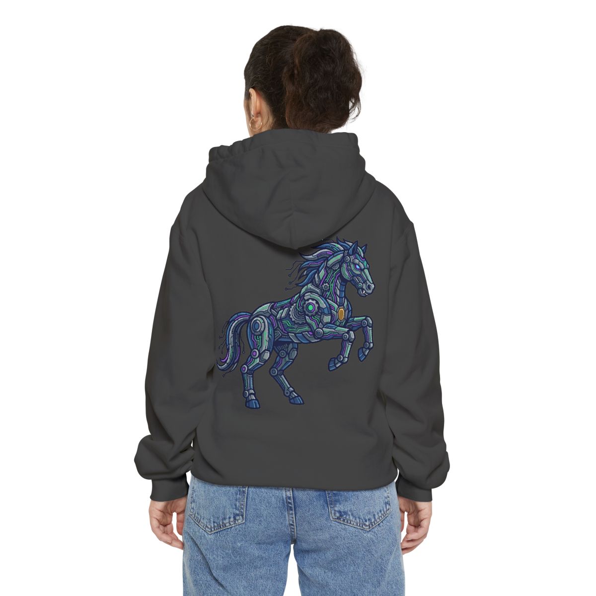 Color: Pepper | Cyber Mustang Garment-Dyed Hoodie