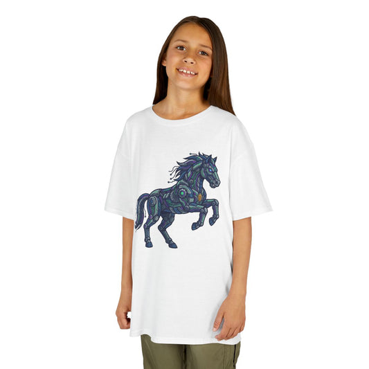 Color: White | Cyber Mustang Kids Tee
