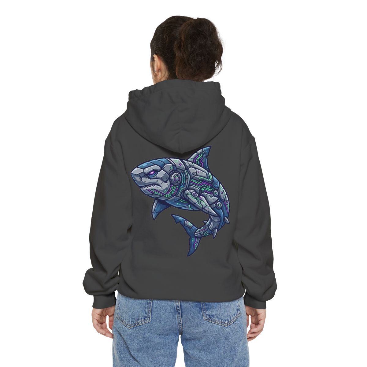 Color: Pepper | Cyber Shark Garment-Dyed Hoodie