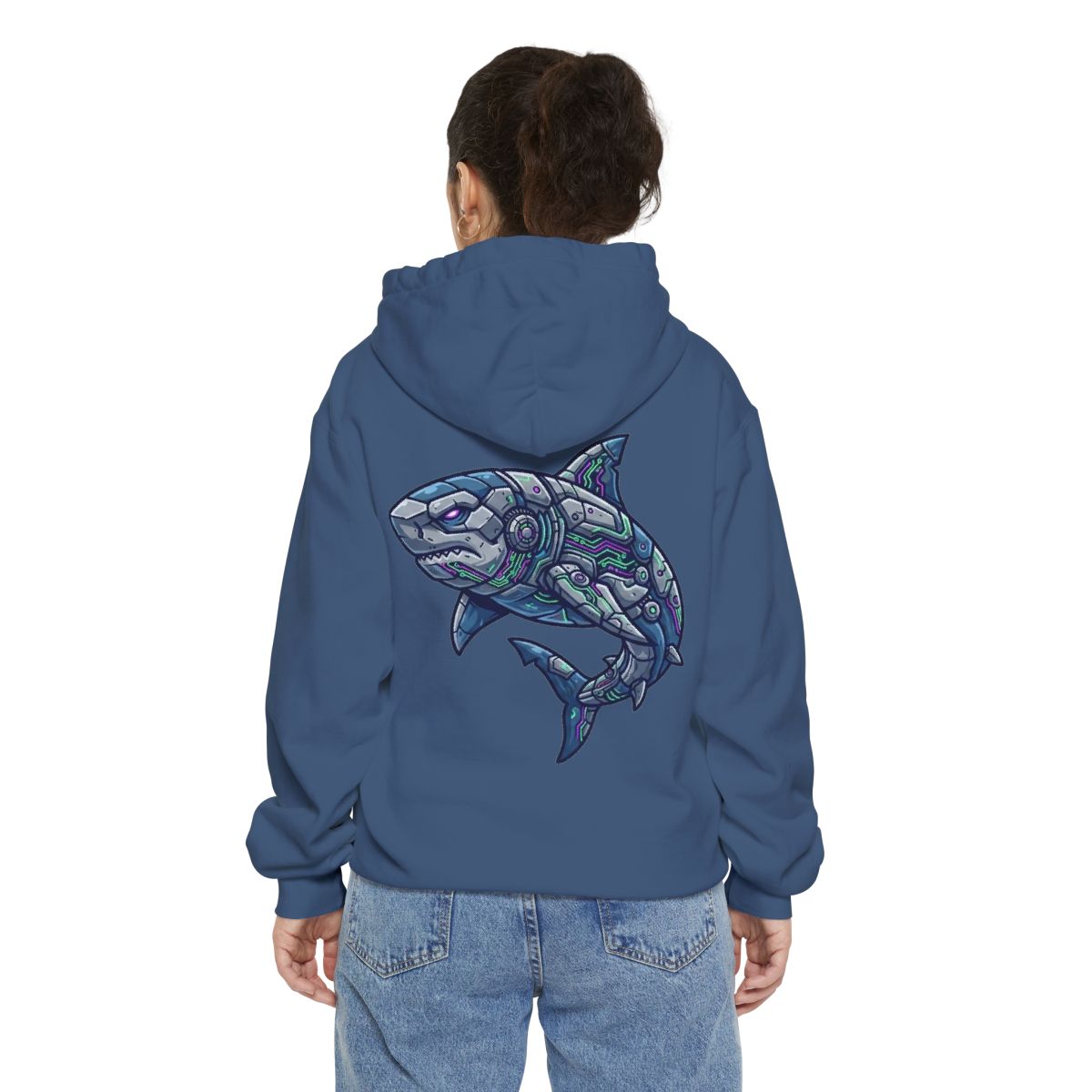 Color: True Navy | Cyber Shark Garment-Dyed Hoodie