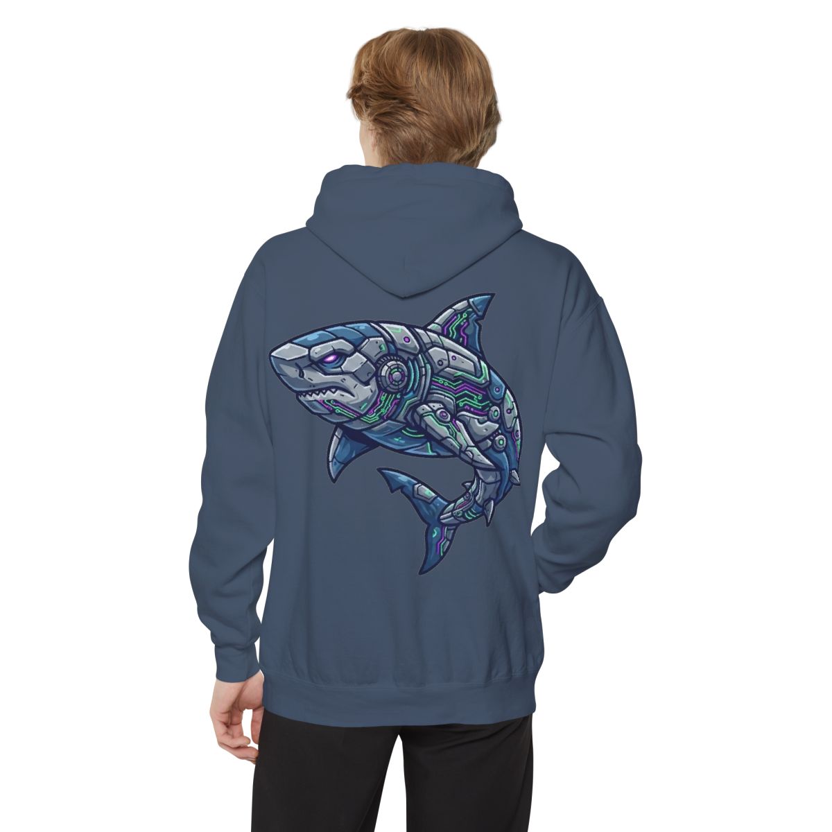 Color: Denim | Cyber Shark Garment-Dyed Hoodie