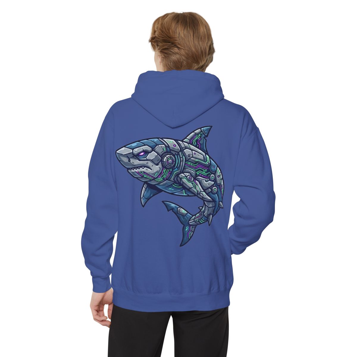 Color: Flo Blue | Cyber Shark Garment-Dyed Hoodie