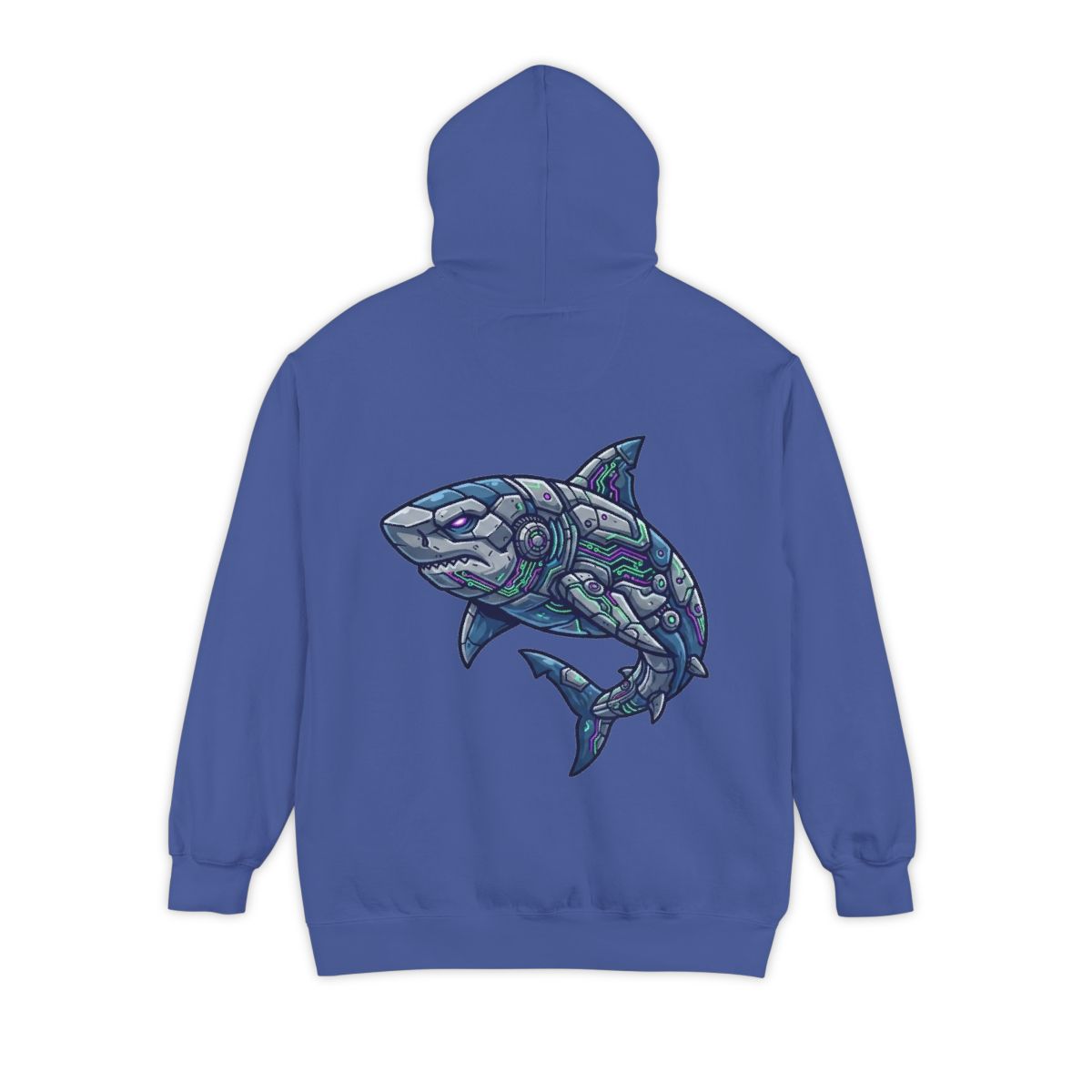 Color: Flo Blue | Cyber Shark Garment-Dyed Hoodie