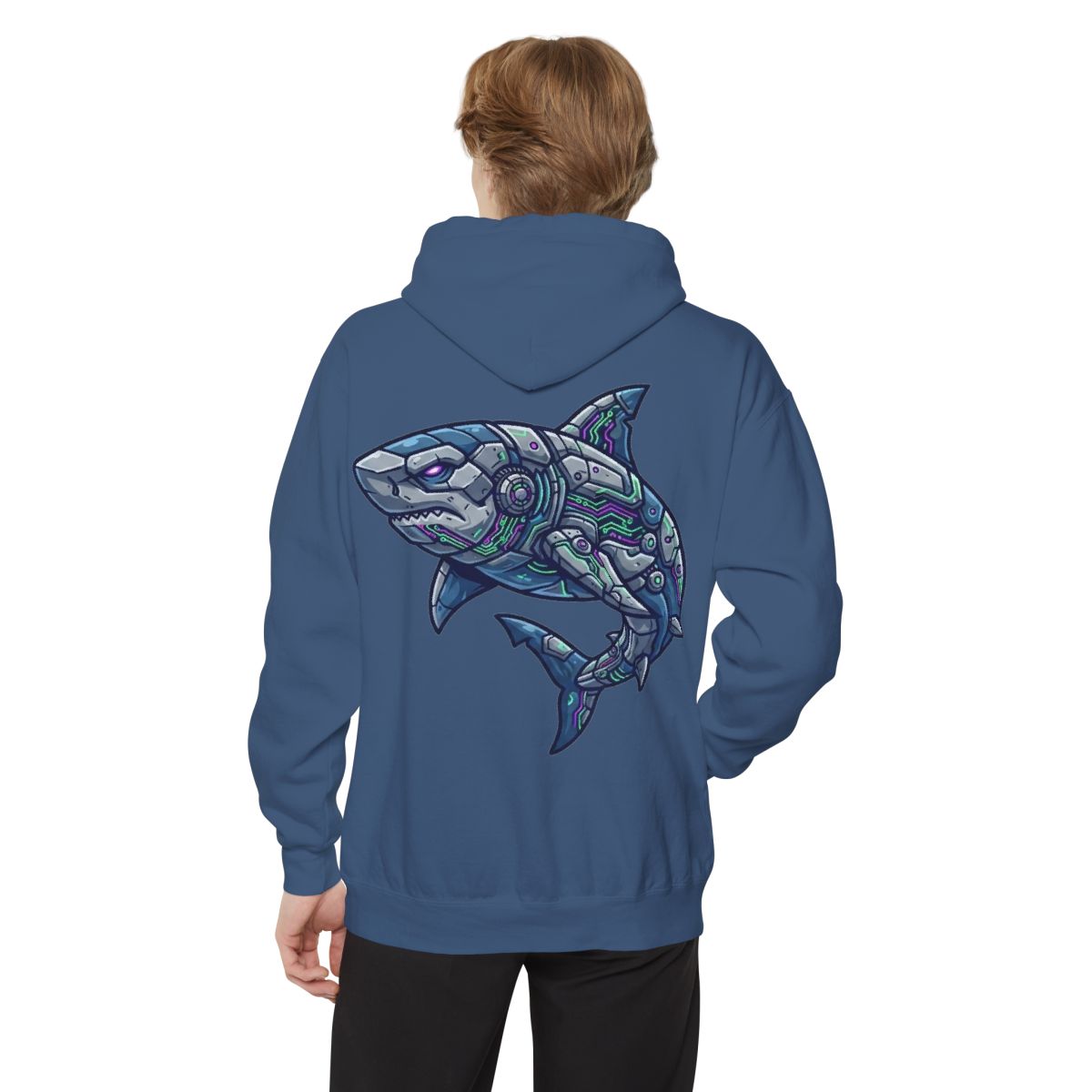 Color: True Navy | Cyber Shark Garment-Dyed Hoodie