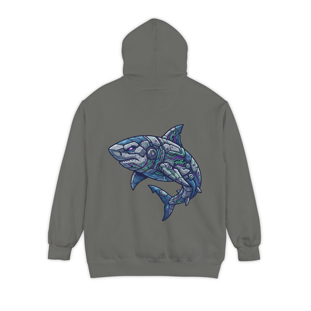 Color: Grey | Cyber Shark Garment-Dyed Hoodie
