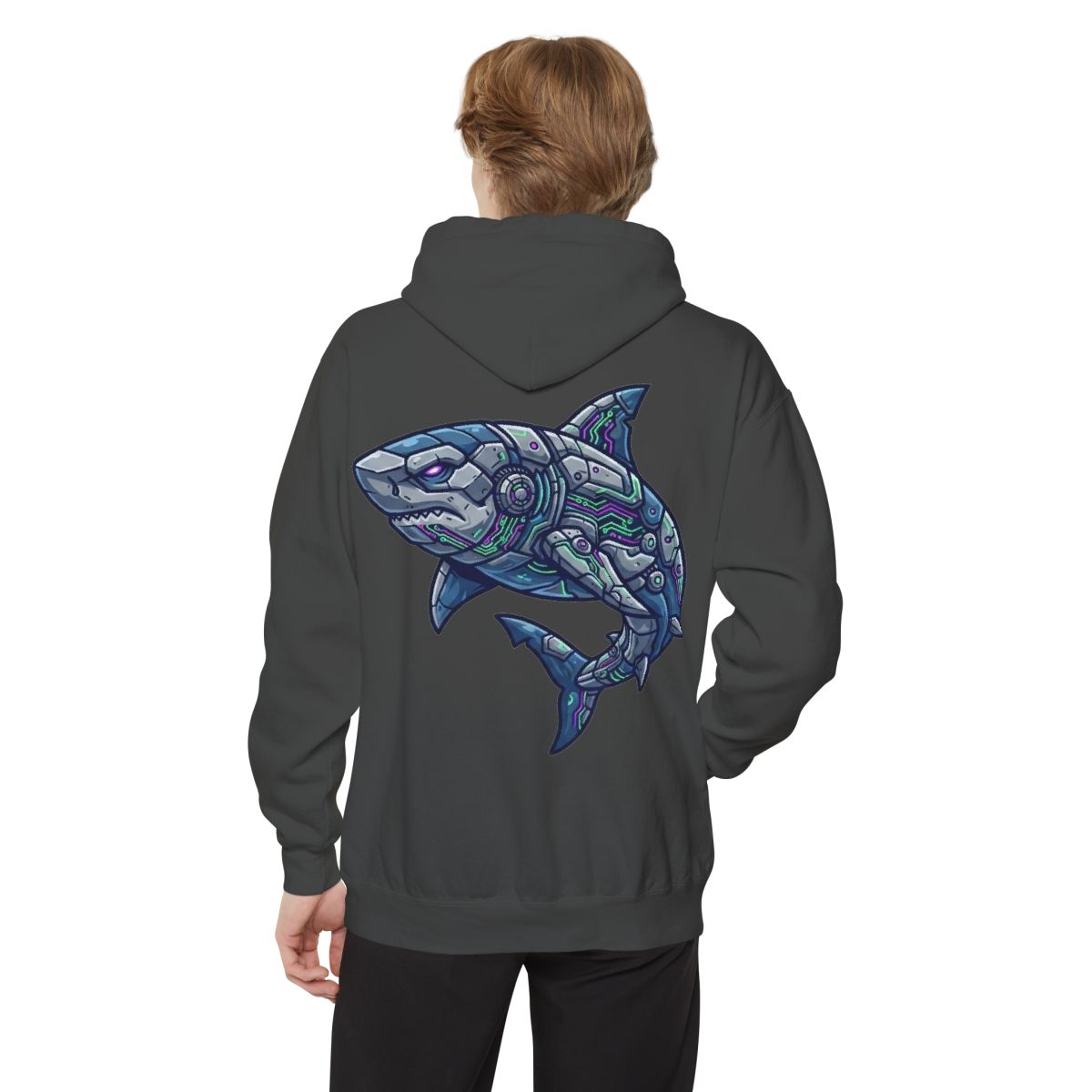Color: Pepper | Cyber Shark Garment-Dyed Hoodie