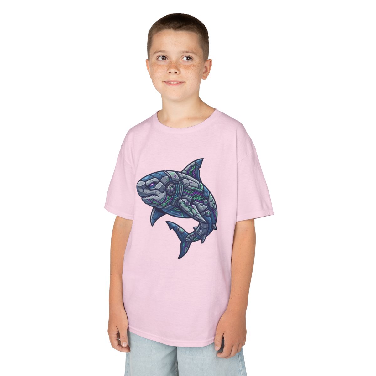 Color: Light Pink | Cyber Shark Kids Tee