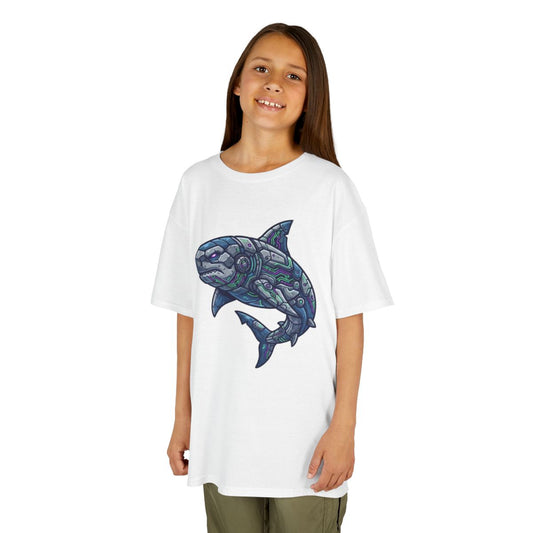 Color: White | Cyber Shark Kids Tee