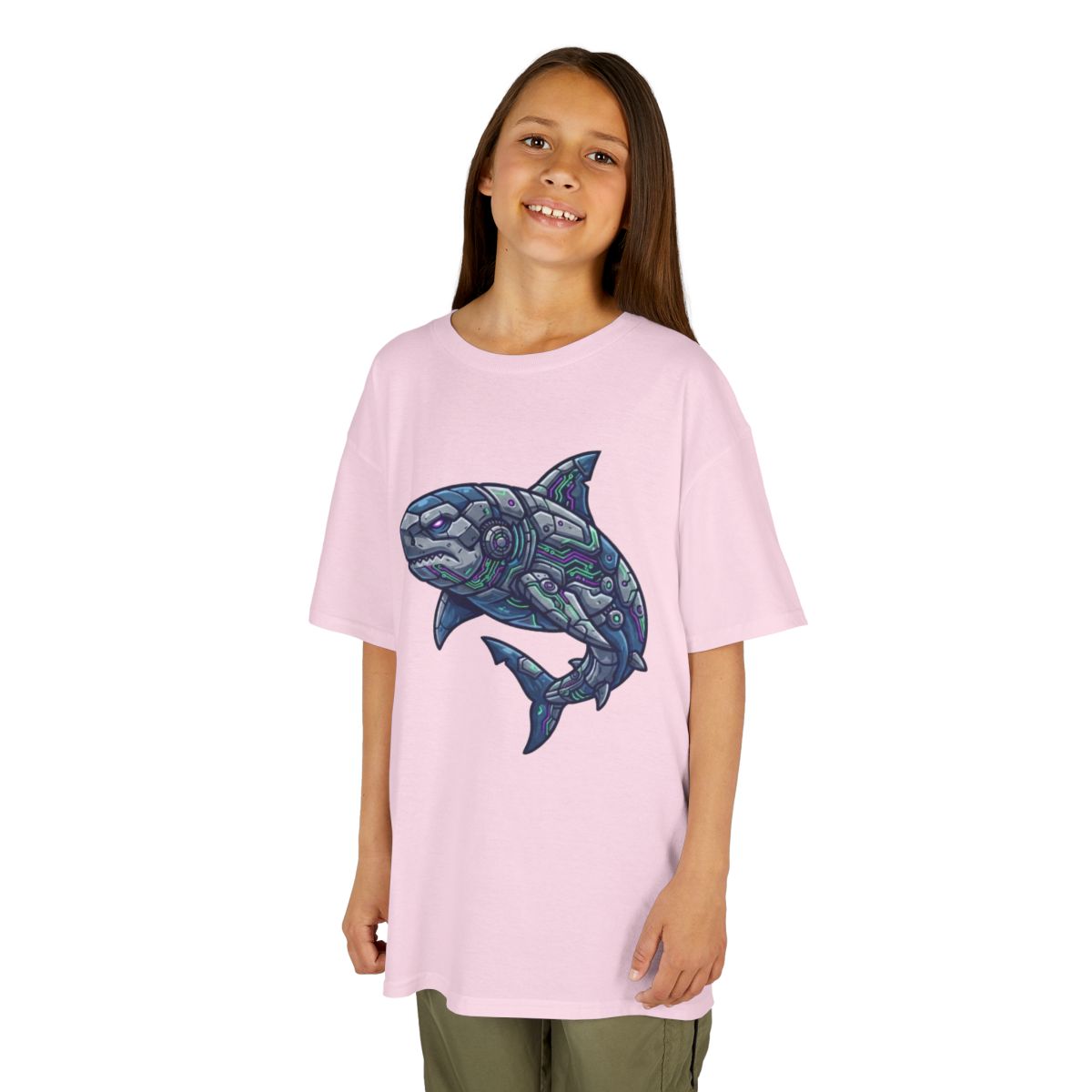 Color: Light Pink | Cyber Shark Kids Tee