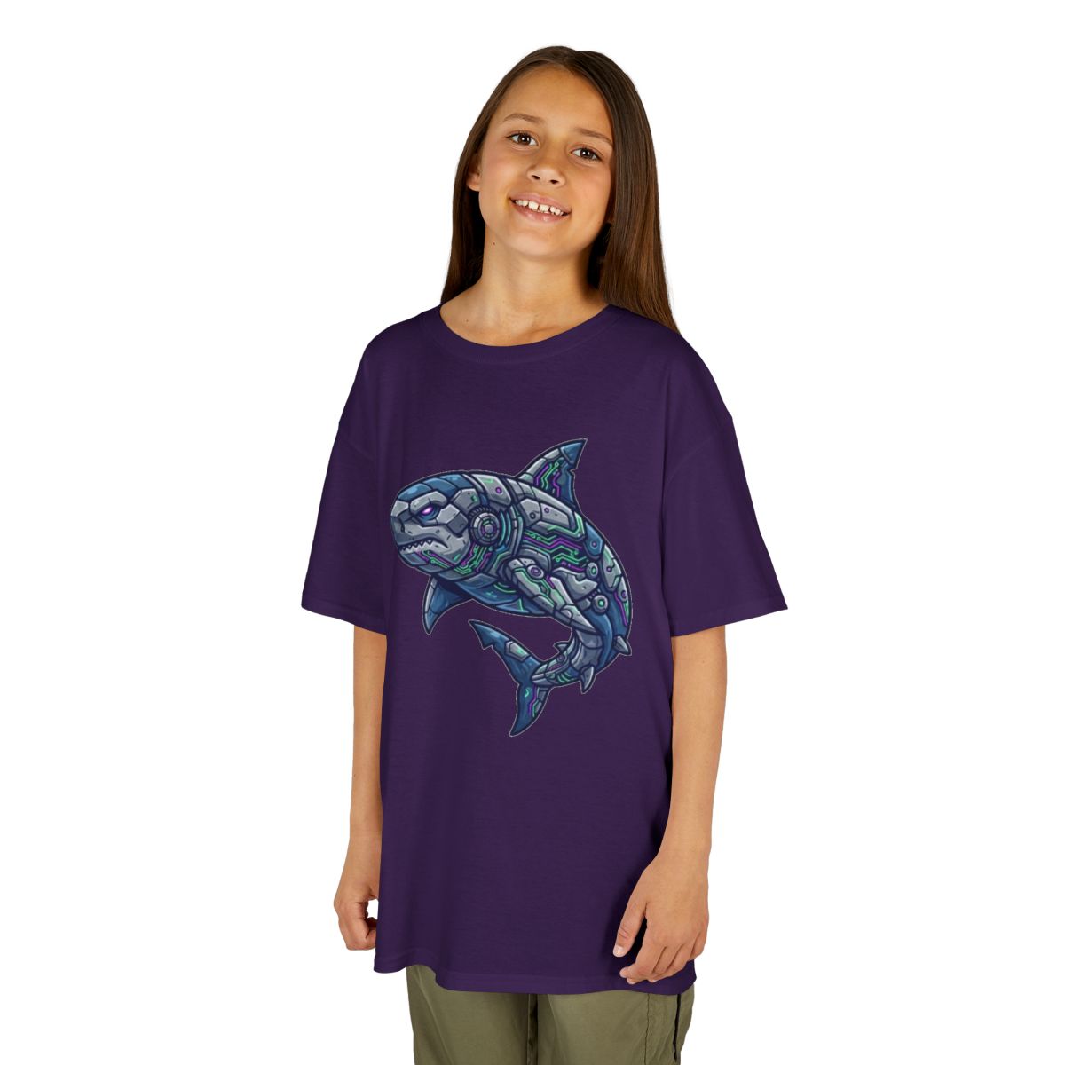 Color: Purple | Cyber Shark Kids Tee