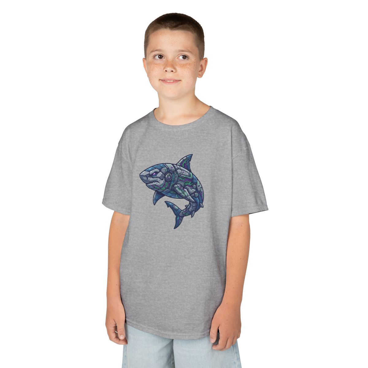 Color: Sport Grey | Cyber Shark Kids Tee
