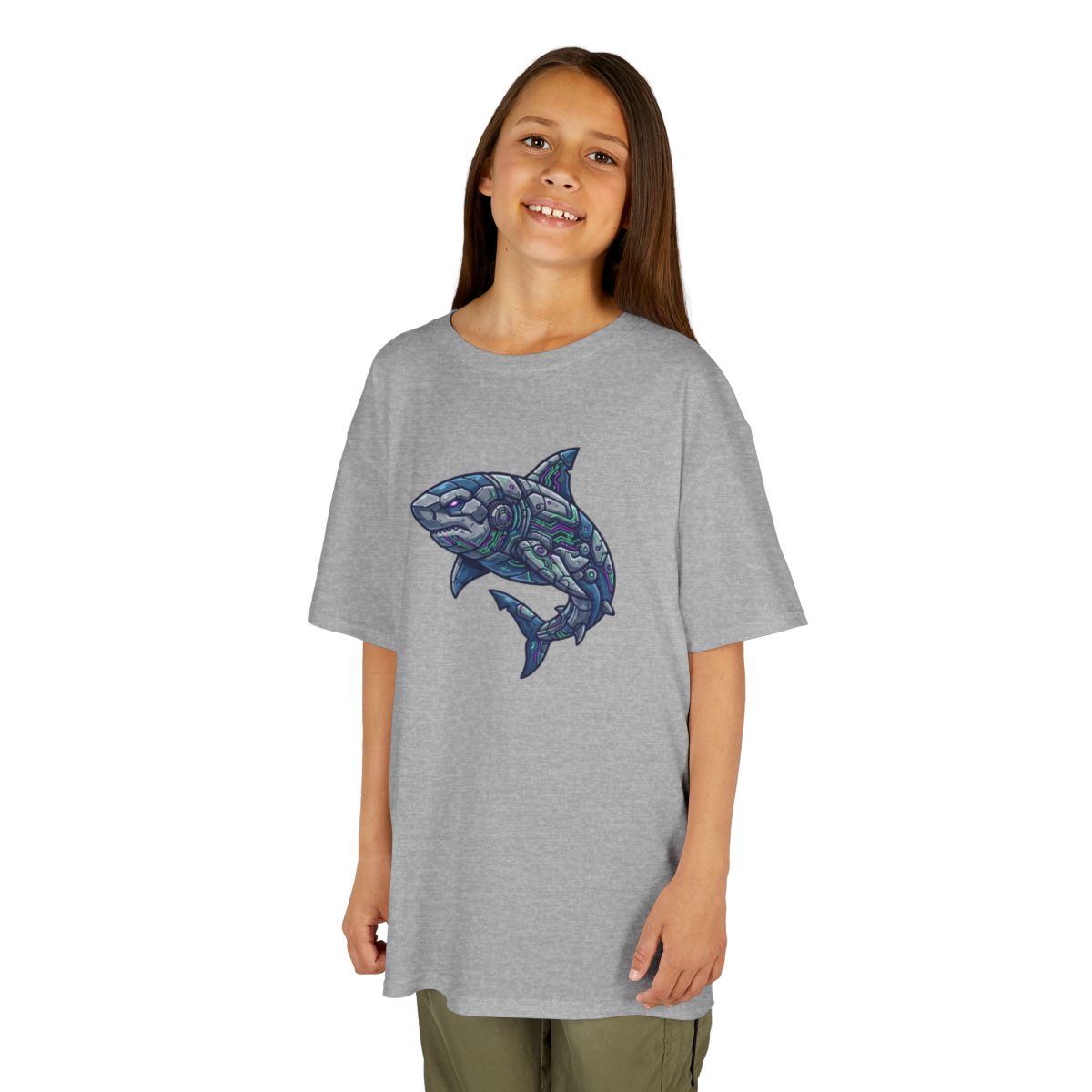 Color: Sport Grey | Cyber Shark Kids Tee