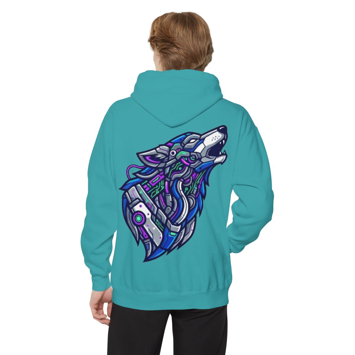 Color: Seafoam | Cyber Wolf Garment-Dyed Hoodie
