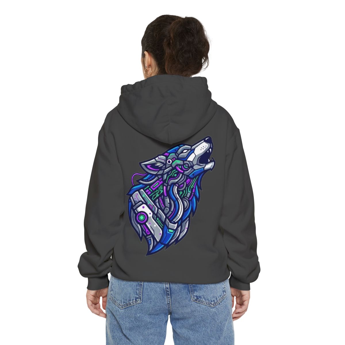 Color: Pepper | Cyber Wolf Garment-Dyed Hoodie